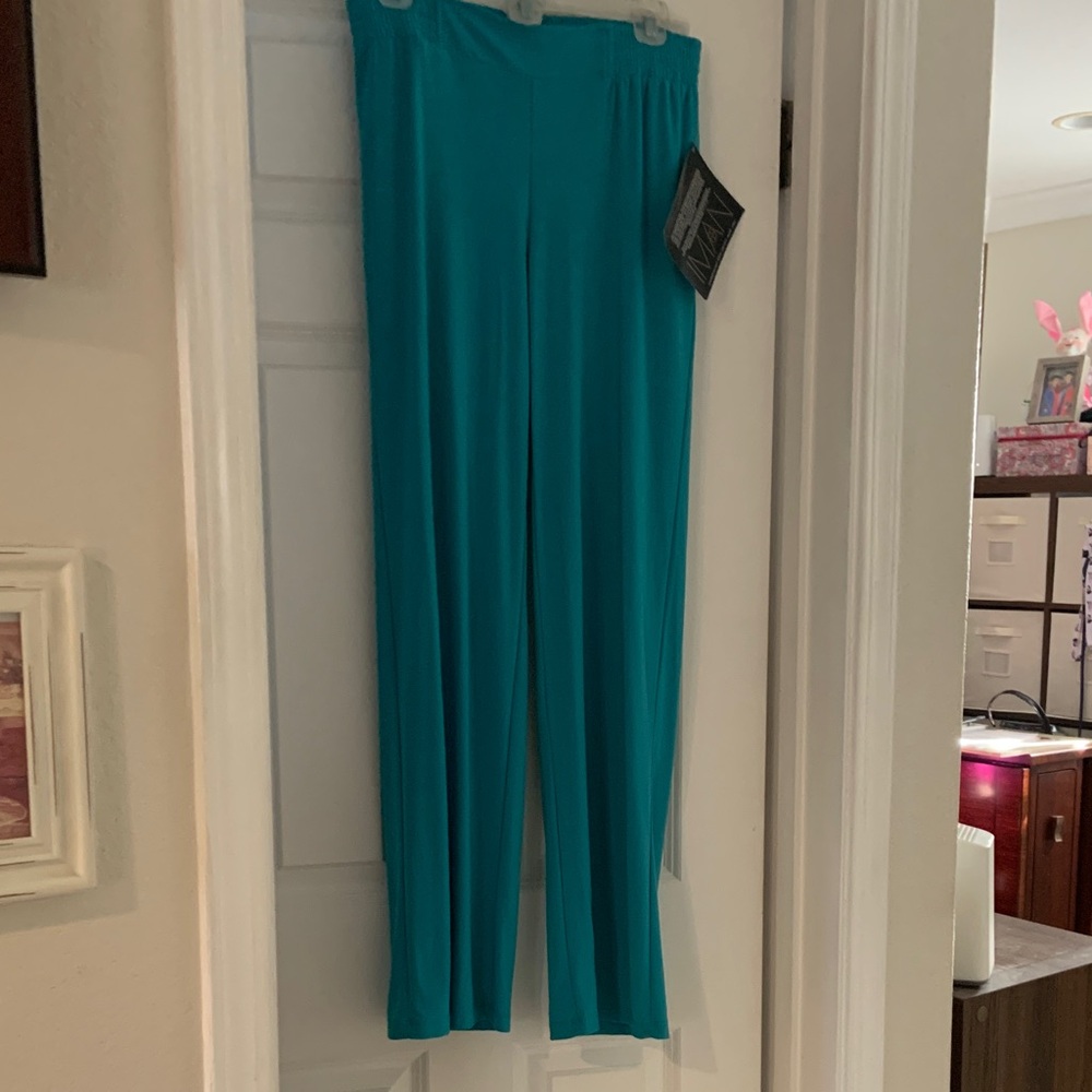 IMAN Teal Straight Leg Pants